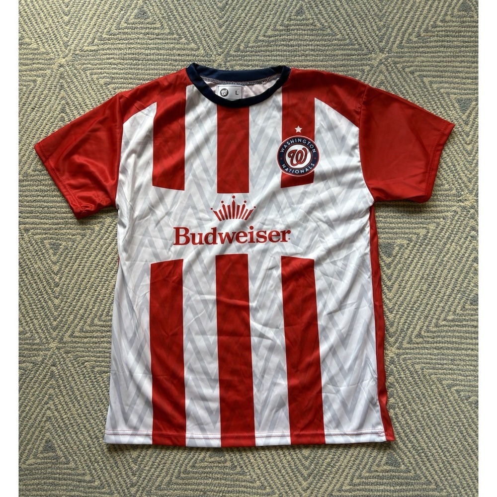 Washington Nationals Budweiser Promo Soccer Jersey - White/Red -‎ Large